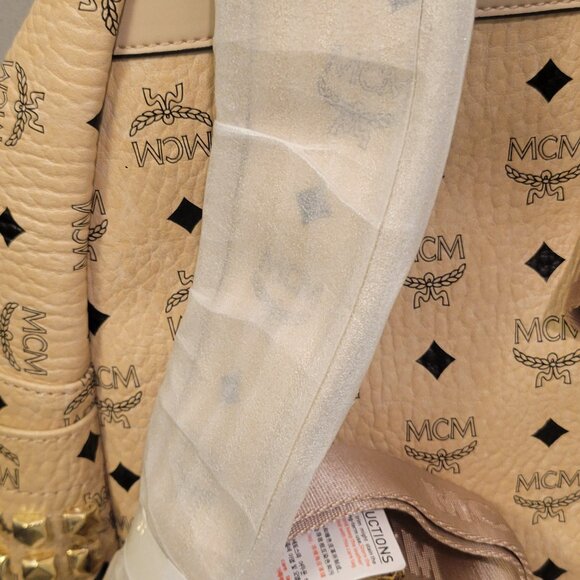 NWT MCM Medium Visetos Side-Stud Backpack - Picture 6 of 8